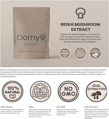 Reishi from Oomy is 100% natural, vegan and non GMO.